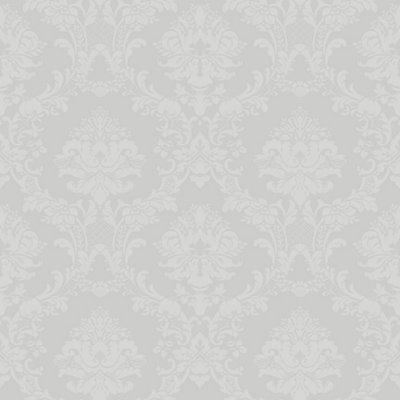 Galerie Simply Silks 4 Grey Classic Damask Embossed Wallpaper