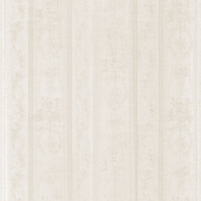 Galerie Simply Silks 4 Ivory Floral Stripe Embossed Wallpaper
