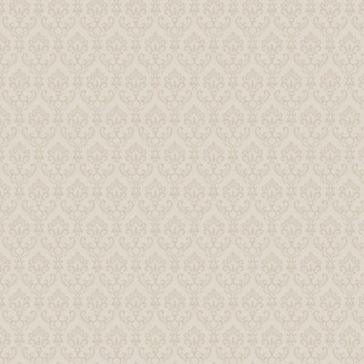 Galerie Simply Silks 4 Ivory Small Damask Embossed Wallpaper
