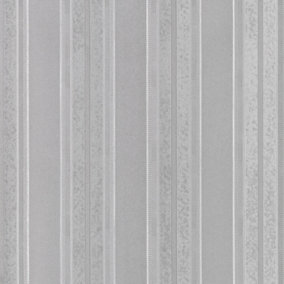 Galerie Simply Silks 4 Metallic Silver Classic Stripe Embossed Wallpaper