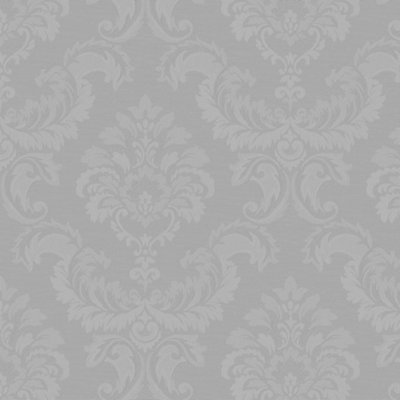 Galerie Simply Silks 4 Metallic Silver Feathered Damask Embossed Wallpaper