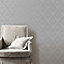 Galerie Simply Silks 4 Metallic Silver Feathered Damask Embossed Wallpaper