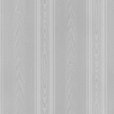 Galerie Simply Silks 4 Metallic Silver Medium Moire Stripe Embossed Wallpaper