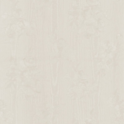 Galerie Simply Silks 4 Pearl Floral Moire Stripe Embossed Wallpaper