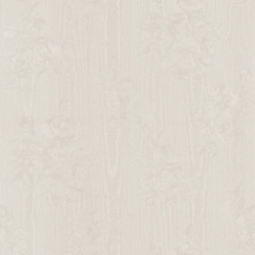 Galerie Simply Silks 4 Pearl Floral Moire Stripe Embossed Wallpaper