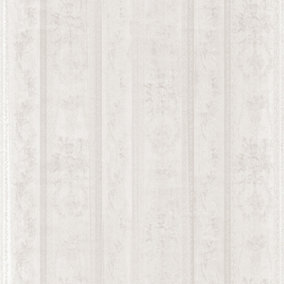 Galerie Simply Silks 4 Pearl Floral Stripe Embossed Wallpaper
