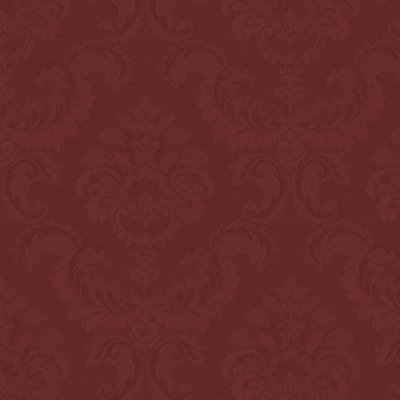 Galerie Simply Silks 4 Red Feathered Damask Embossed Wallpaper