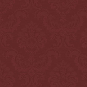 Galerie Simply Silks 4 Red Feathered Damask Embossed Wallpaper