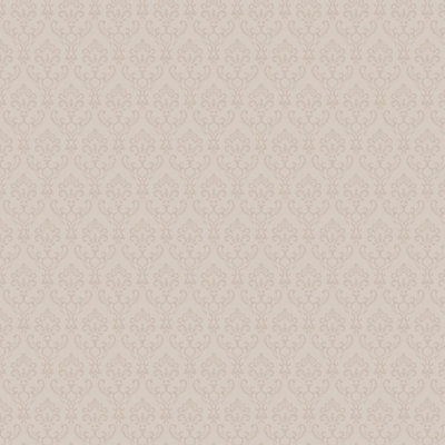 Galerie Simply Silks 4 Taupe Small Damask Embossed Wallpaper