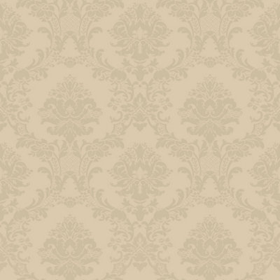 Galerie Simply Silks 4 Warm Metallic Gold Classic Damask Embossed Wallpaper