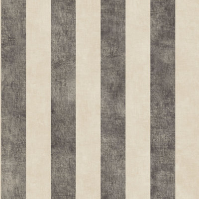 Galerie Simply Stripes 3 Beige Black Textured Stripe Smooth Wallpaper