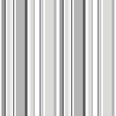 Galerie Simply Stripes 3 Black Grey Step Stripe Smooth Wallpaper