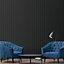 Galerie Simply Stripes 3 Black Matte Shiny Emboss Smooth Wallpaper