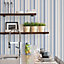 Galerie Simply Stripes 3 Navy Blue Beige Step Stripe Smooth Wallpaper