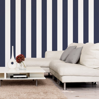 Galerie Simply Stripes 3 Navy Wide Stripe Smooth Wallpaper