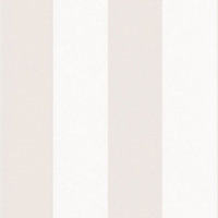 Galerie Simply Stripes 3 Pearl Opaque White Wide Stripe Smooth Wallpaper