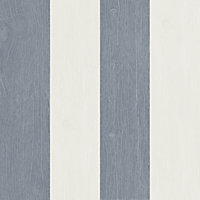 Galerie Skagen Blue Beige Wood Stripe Smooth Wallpaper