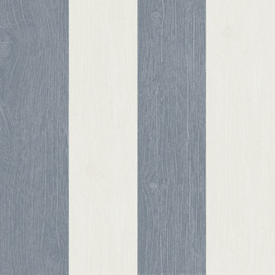 Galerie Skagen Blue Beige Wood Stripe Smooth Wallpaper