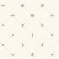 Galerie Skagen Cream Silver Stars Smooth Wallpaper