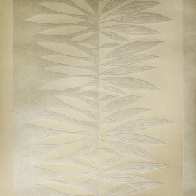 Galerie Slow Living Ochre Gold Passion Leaf Stripe 3D Embossed Glitter Wallpaper Roll