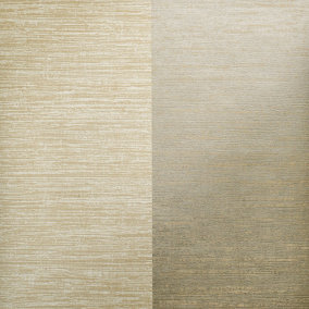 Galerie Slow Living Ochre Gold Simplicity Two-Toned Metallic Textured Stripe Wallpaper Roll