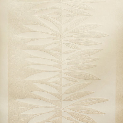 Galerie Slow Living Sand Gold Passion Leaf Stripe 3D Embossed Glitter Wallpaper Roll