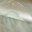 Galerie Slow Living Wasabi Green Reflection Metallic Texture Abstract Wave Wallpaper Roll