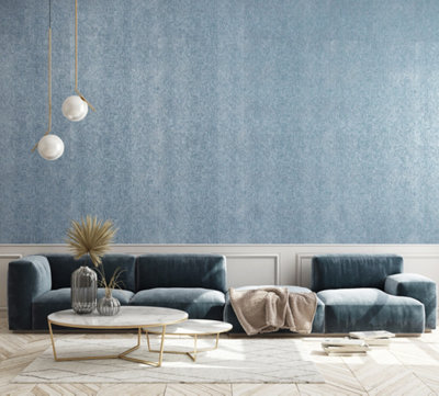 Galerie Slow Living Windy Blue Flow Geometric 3D Embossed Glitter Wallpaper Roll