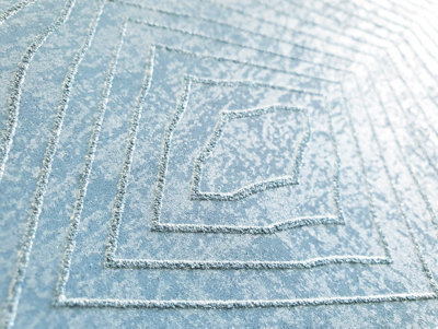 Galerie Slow Living Windy Blue Flow Geometric 3D Embossed Glitter Wallpaper Roll
