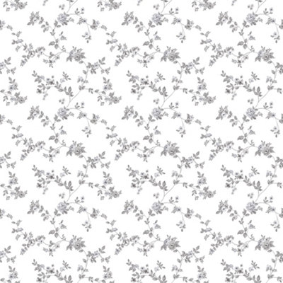 Galerie Small Prints Black Delicate Floral Wallpaper Roll