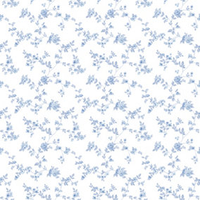 Galerie Small Prints Blue Delicate Floral Wallpaper Roll