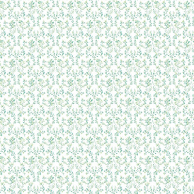 Galerie Small Prints Green Ogee Floral Wallpaper Roll