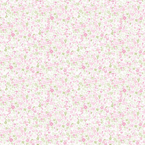 Galerie Small Prints Pink Mini Mod Floral Wallpaper Roll