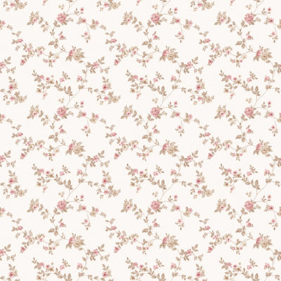 Galerie Small Prints Red Delicate Floral Wallpaper Roll
