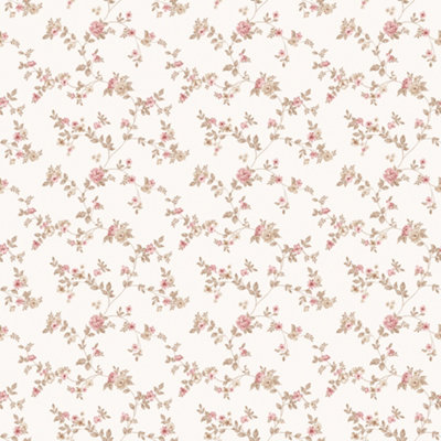 Galerie Small Prints Red Delicate Floral Wallpaper Roll