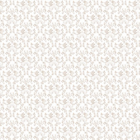 Galerie Small Prints Taupe Ogee Floral Wallpaper Roll