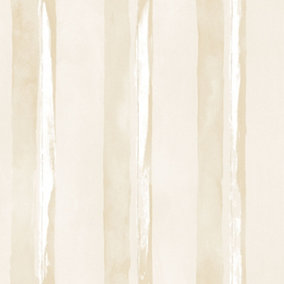 Galerie Smart Stripes 2 Beige Watercolour Stripe Smooth Wallpaper