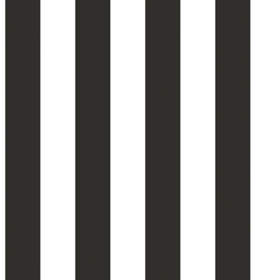 Galerie Smart Stripes 2 Black Awning Stripe Smooth Wallpaper