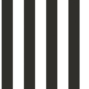Galerie Smart Stripes 2 Black Awning Stripe Smooth Wallpaper