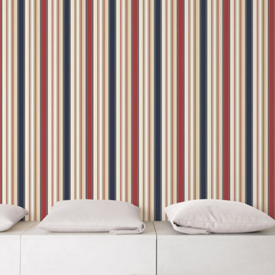 Galerie Smart Stripes 2 Red Barcode Stripe Smooth Wallpaper