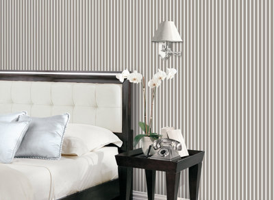 Galerie Smart Stripes 2 Silver Grey Butcher Stripe Smooth Wallpaper