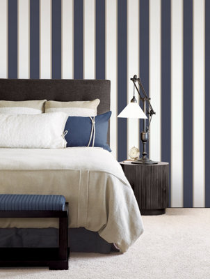 Galerie Smart Stripes 3 Blue Formal Stripe Smooth Wallpaper