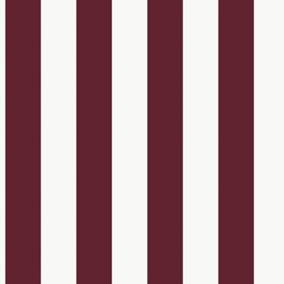 Galerie Smart Stripes 3 Cranberry/Cream Awning Stripe Wallpaper Roll