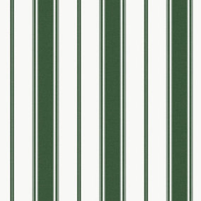 Galerie Smart Stripes 3 Green/White Heritage Stripe Wallpaper Roll