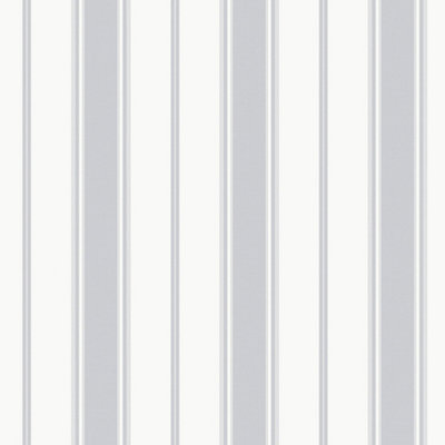 Galerie Smart Stripes 3 Grey/White Heritage Stripe Wallpaper Roll