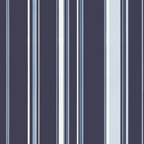 Galerie Smart Stripes 3 Navy/Blue Casual Stripe Wallpaper Roll