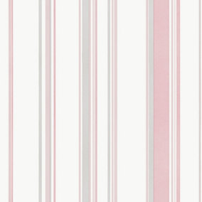 Galerie Smart Stripes 3 Pink/Grey Casual Stripe Wallpaper Roll