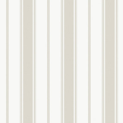 Galerie Smart Stripes 3 Taupe/White Heritage Stripe Wallpaper Roll