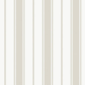 Galerie Smart Stripes 3 Taupe/White Heritage Stripe Wallpaper Roll