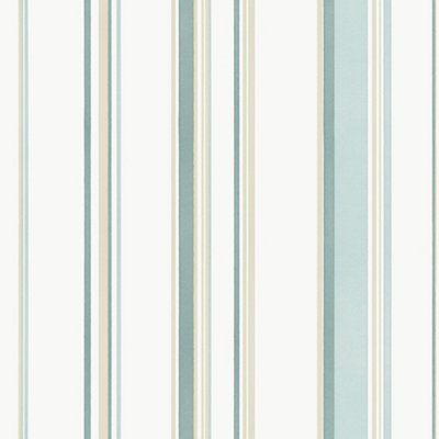 Galerie Smart Stripes 3 Teal/Beige Casual Stripe Wallpaper Roll